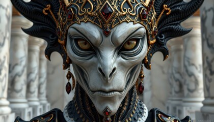 Alien Queen with Crown and Jewels.