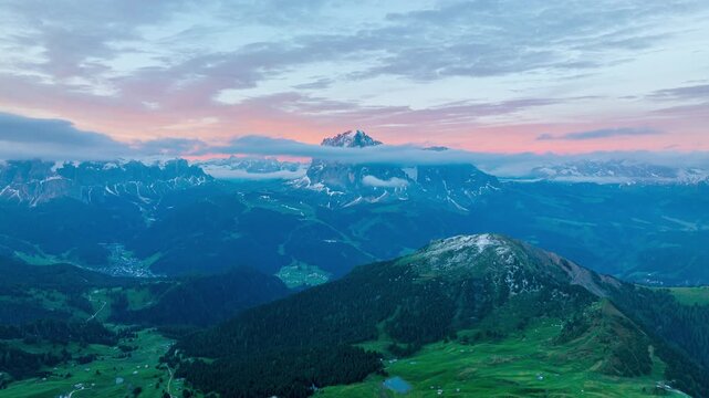 Sunrise Hyperlapse over Dolomites