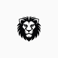 Lion head logo animal vector template illustration