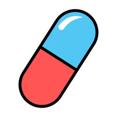 Capsule or pill medicine vector icon