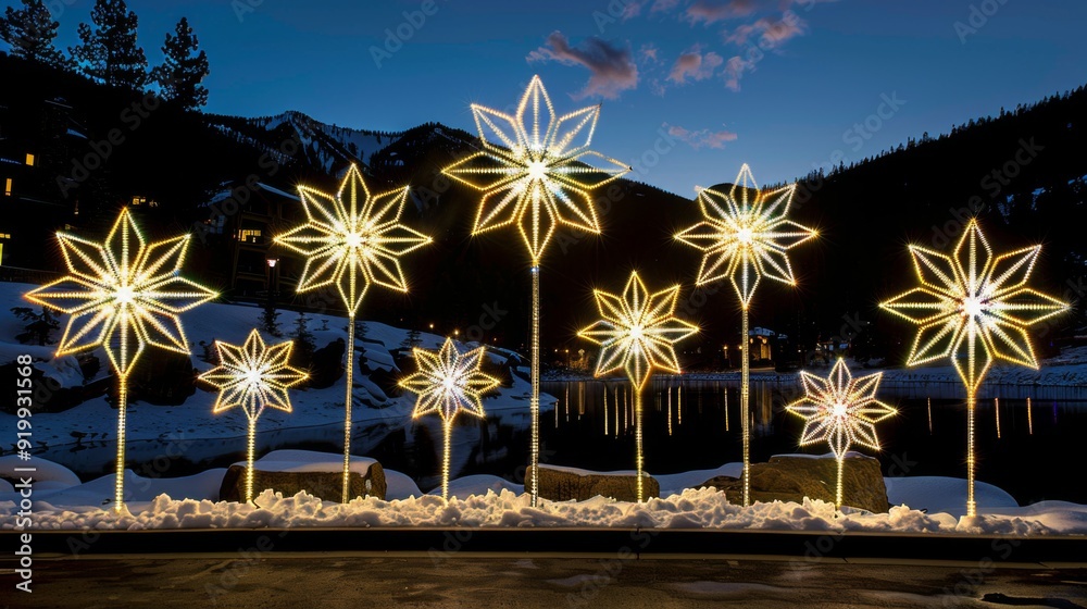 Canvas Prints transform your backyard into a snowy wonderland with a sparkling display of snowflake projections, s