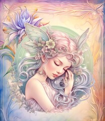 Old paper fairy vintage junk journal digital paper