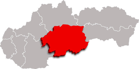 banská bystrica region map ADMINISTRATIVE DIVISIONS of SLOVAKIA 3d isometric map
