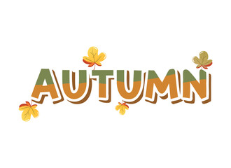 Autumn Season-Themed Illustration with Colorful Leaves