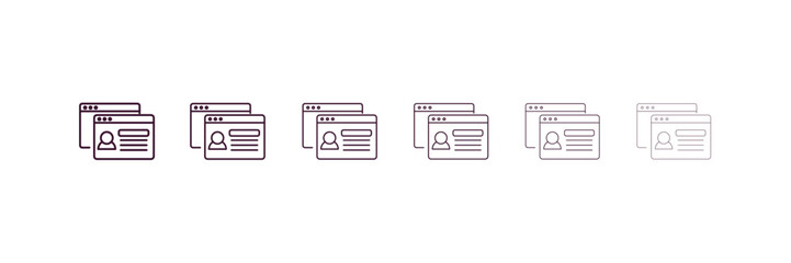 Obraz premium user persona outline icon. Linear vector from technology concept. 6 different line style user persona icon included thin, light, regular, medium, bold, black