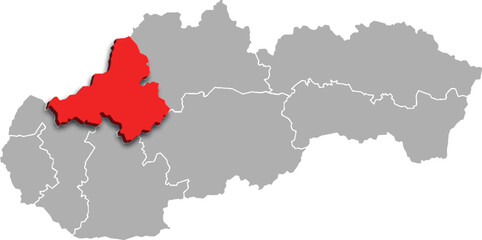 trenčín region map ADMINISTRATIVE DIVISIONS of SLOVAKIA 3d isometric map