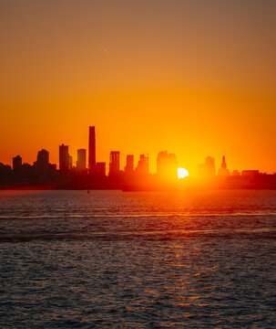sunrise over the city Brooklyn New York 