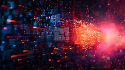 Obraz premium Digital Art of an Abstract Glitch Fusion with 8K Realistic Lighting