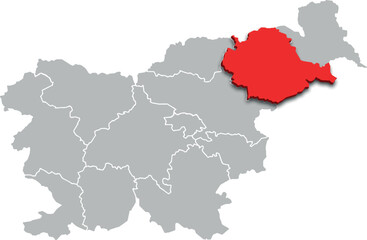 drava region map ADMINISTRATIVE DIVISIONS of SLOVENIA 3d isometric map