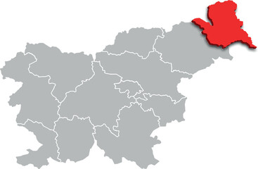mura region map ADMINISTRATIVE DIVISIONS of SLOVENIA 3d isometric map