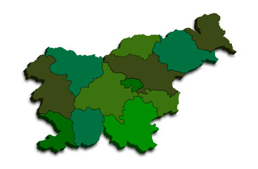 SLOVENIA MAP WITH ITS PROVINCES AND POLITICAL ADMINISTRATIVE DIVISIONS