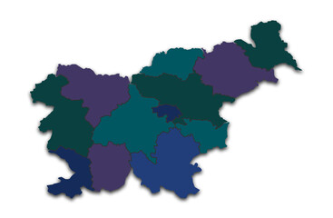 SLOVENIA MAP WITH ITS PROVINCES AND POLITICAL ADMINISTRATIVE DIVISIONS