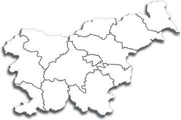 SLOVENIA MAP WITH ITS PROVINCES AND POLITICAL ADMINISTRATIVE DIVISIONS