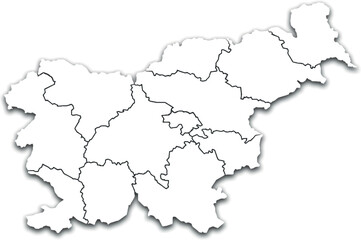 SLOVENIA MAP WITH ITS PROVINCES AND POLITICAL ADMINISTRATIVE DIVISIONS