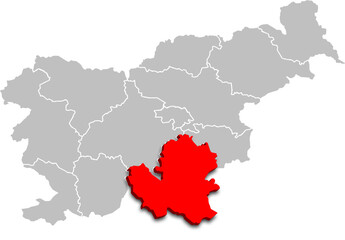 southeast slovenia region map ADMINISTRATIVE DIVISIONS of SLOVENIA 3d isometric map
