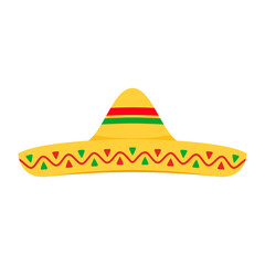 Mexican hat vector. Mexican hat on white background.
