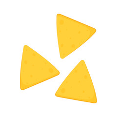 Nachos chip vector. Tortilla chips or nachos tortillas flat vector color icon.