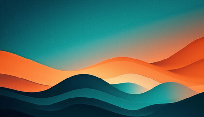 Fototapeta premium Orange blue teal black gradient background grainy textured dark vibrant banner poster backdrop. Generated image