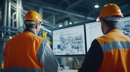 Generate a photo realistic image of auditors presenting a safety compliance audit report, with audit findings presentation, compliance status review, and corrective actions discussion visible