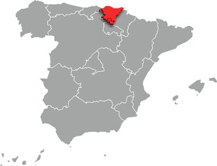 basque country map ADMINISTRATIVE DIVISIONS of SPAIN 3d isometric map