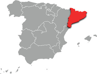 catalonia map ADMINISTRATIVE DIVISIONS of SPAIN 3d isometric map