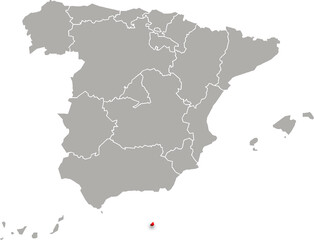 melilla map ADMINISTRATIVE DIVISIONS of SPAIN 3d isometric map