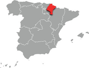 Fototapeta premium navarre map ADMINISTRATIVE DIVISIONS of SPAIN 3d isometric map