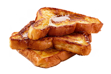 toasted of a bread pile separated from white and transparent background