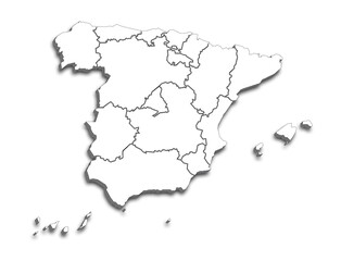 SPAIN MAP WITH ITS PROVINCES AND POLITICAL ADMINISTRATIVE DIVISIONS