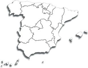 SPAIN MAP WITH ITS PROVINCES AND POLITICAL ADMINISTRATIVE DIVISIONS
