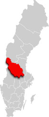 dalarna map PROVINCE of SWEDEN 3d isometric map