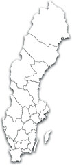 SWEDEN MAP WITH ITS PROVINCES AND POLITICAL ADMINISTRATIVE DIVISIONS