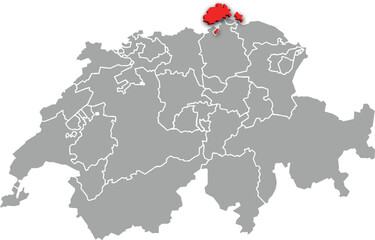 schaffhausen map ADMINISTRATIVE DIVISIONS of SWITZERLAND 3d isometric map