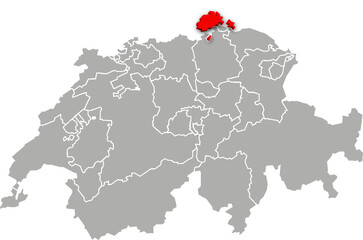 schaffhausen map ADMINISTRATIVE DIVISIONS of SWITZERLAND 3d isometric map