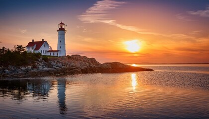 lighthouse at sunset
