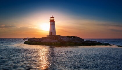 lighthouse at sunset © ExploreAI