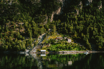 coastside house at Geirangerfjord Norway