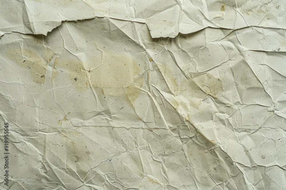 Poster a close-up shot of a piece of paper stuck to a wall, with intricate details and textures visible