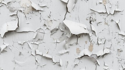 Obraz premium Texture background of a concrete wall with peeling white paint.