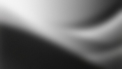 Fundo de gradiente granulado, textura de ruído tons escuro a claro, preto e cinza,  banner, plano de fundo, pôster, design para capa  de apresentação, cabeçalho