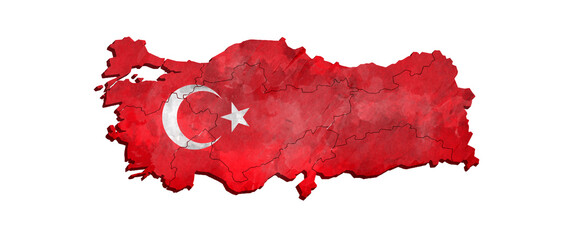 Türkiye MAP WITH ITS PROVINCES AND POLITICAL ADMINISTRATIVE DIVISIONS