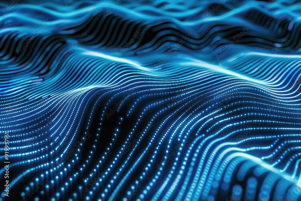 Poster A detailed view of a wave pattern on a surface, suitable for use in designs related to movement, texture or visual interest