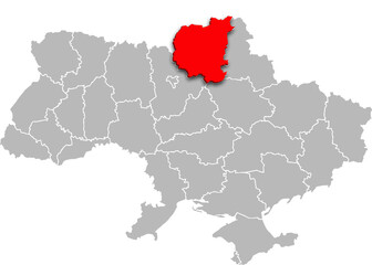 chernihiv map PROVINCE of UKRAINE 3d isometric map