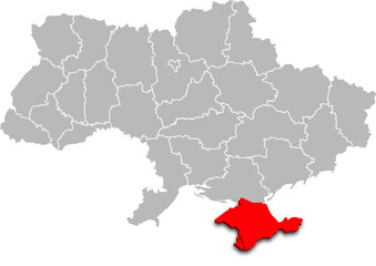 Fototapeta premium crimea map PROVINCE of UKRAINE 3d isometric map