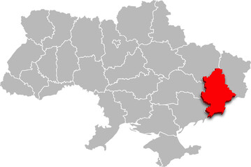 donetsk map PROVINCE of UKRAINE 3d isometric map
