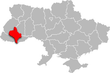 ivano frankivsk map PROVINCE of UKRAINE 3d isometric map