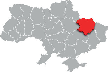 kharkiv map PROVINCE of UKRAINE 3d isometric map