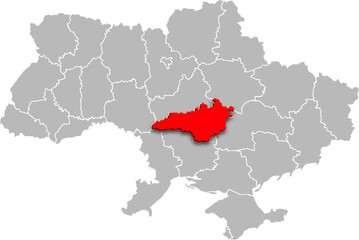 kirovohrad map PROVINCE of UKRAINE 3d isometric map