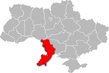 odessa map PROVINCE of UKRAINE 3d isometric map