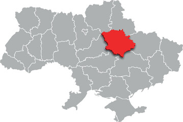 Fototapeta premium poltava map PROVINCE of UKRAINE 3d isometric map